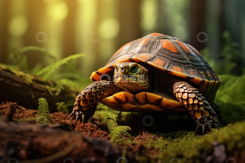 高清大图下载【趣麦麦图】爬行的一只陆地龟