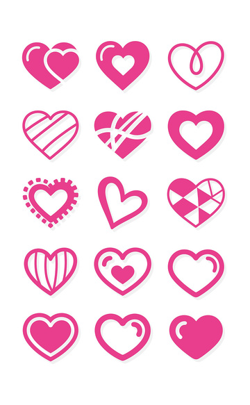 矢量卡通心形图标