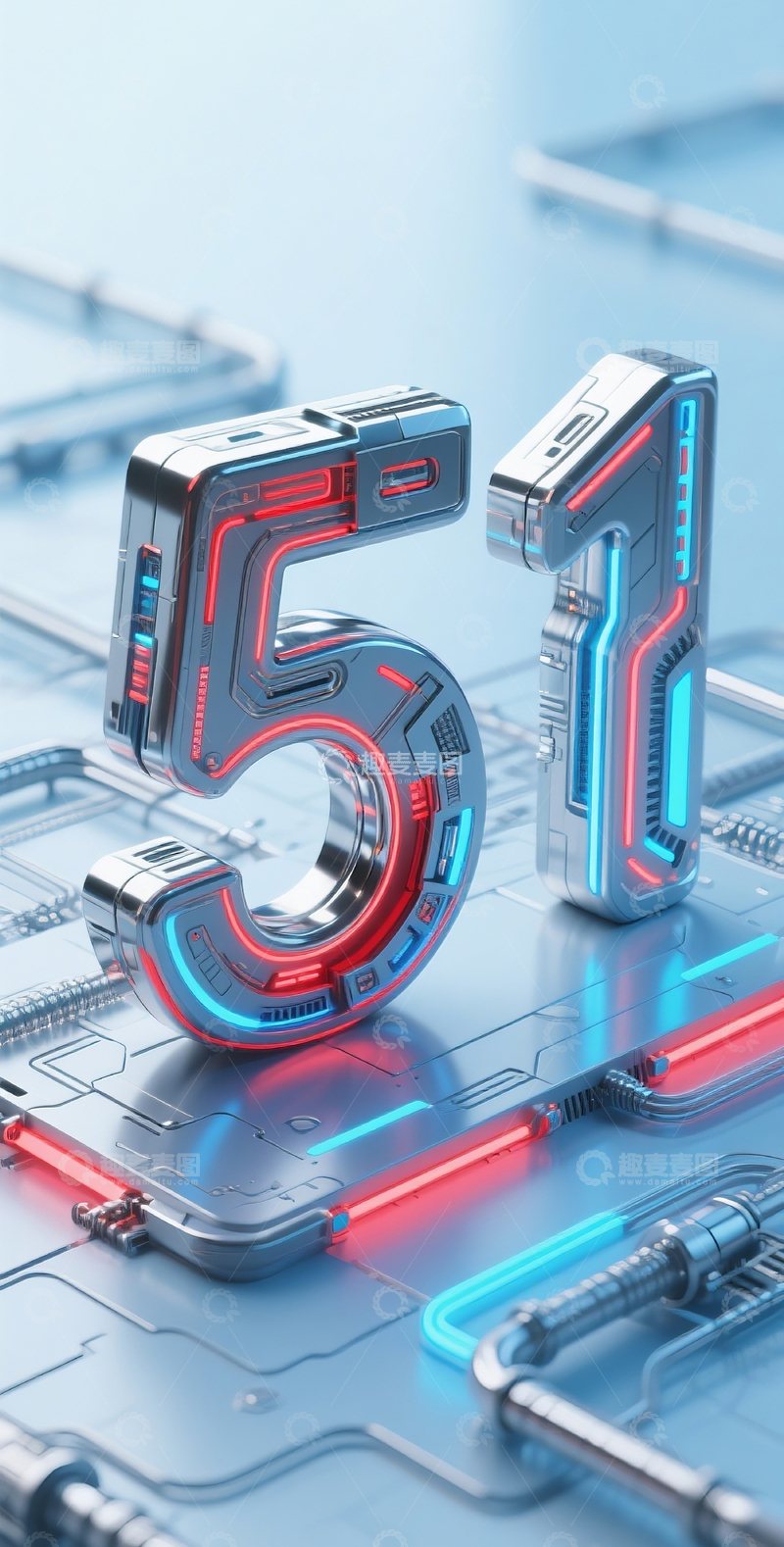 高清大图下载【趣麦麦图】赛博机械数字516