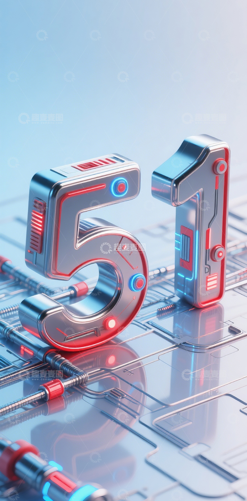 高清大图下载【趣麦麦图】赛博机械数字511