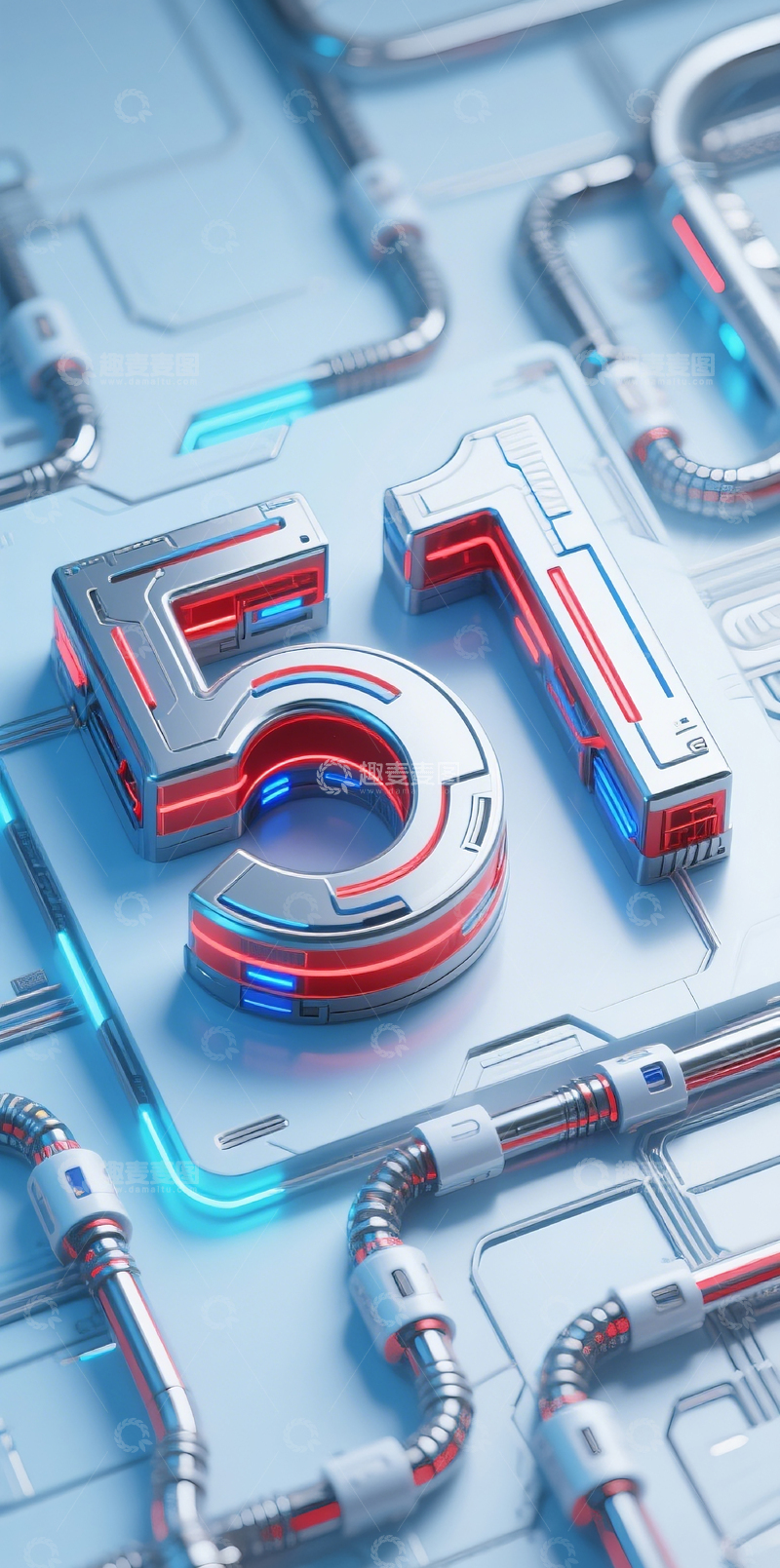 高清大图下载【趣麦麦图】赛博机械数字512