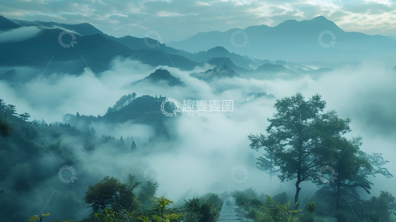 高清大图下载【趣麦麦图】云雾缭绕的山峰3
