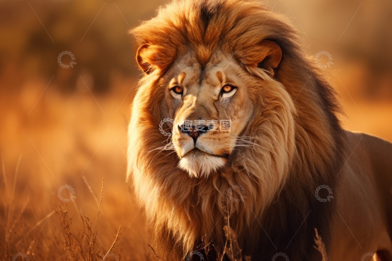 高清大图下载【趣麦麦图】野外一头狮子