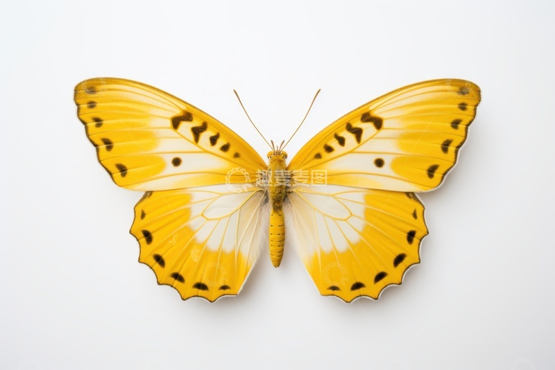 高清大图下载【趣麦麦图】一个黄色的蝴蝶标本