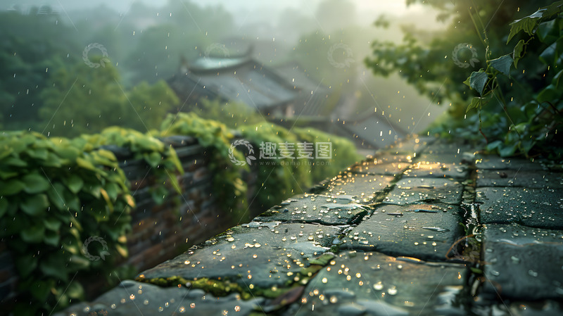 高清大图下载【趣麦麦图】春天的青砖路