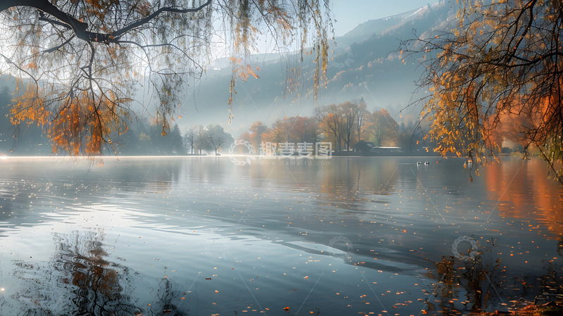 高清大图下载【趣麦麦图】秋天的河塘美景