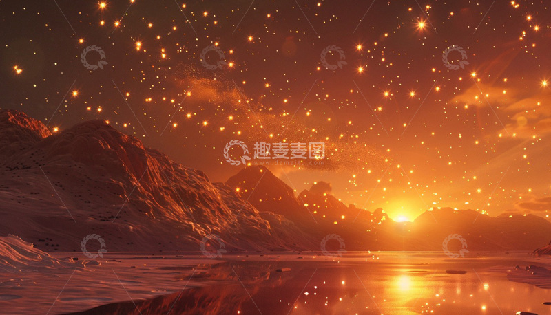 高清大图下载【趣麦麦图】群山暮色黄昏