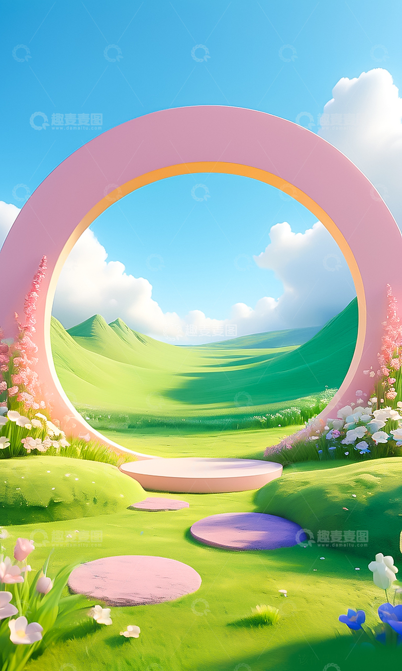 高清大图下载【趣麦麦图】电商展台背景5