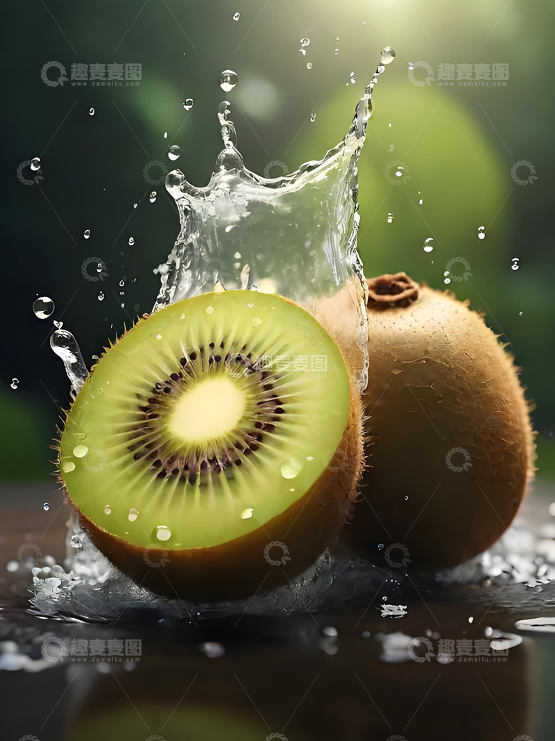 高清大图下载【趣麦麦图】美味水果绿色黄心猕猴桃奇异果摄影图