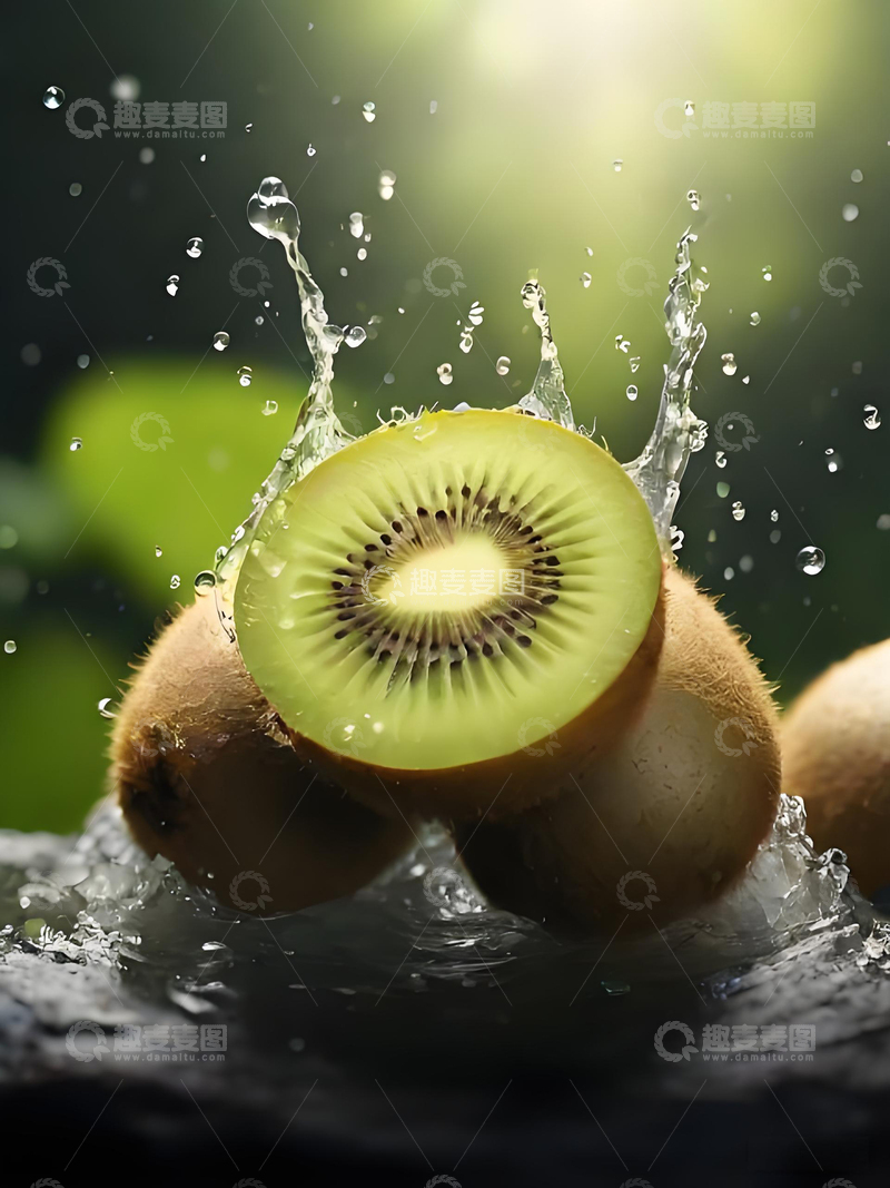高清大图下载【趣麦麦图】美味水果绿色黄心猕猴桃奇异果摄影图2