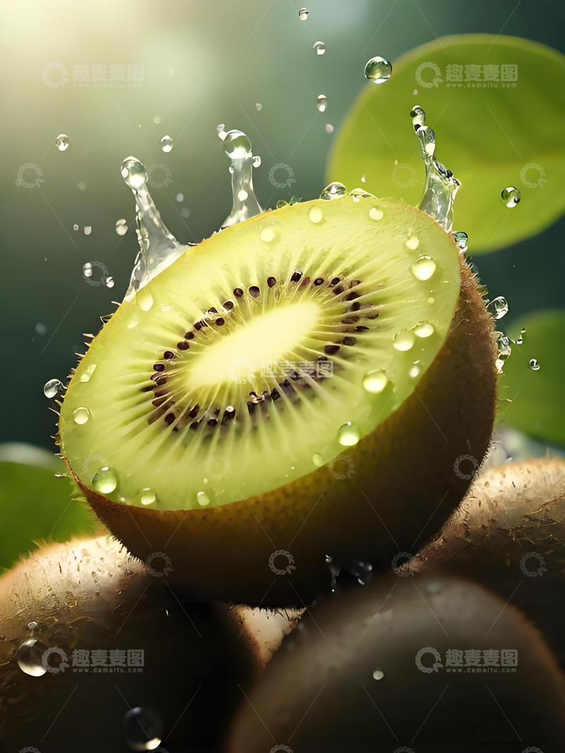 高清大图下载【趣麦麦图】美味水果绿色黄心猕猴桃奇异果摄影图5