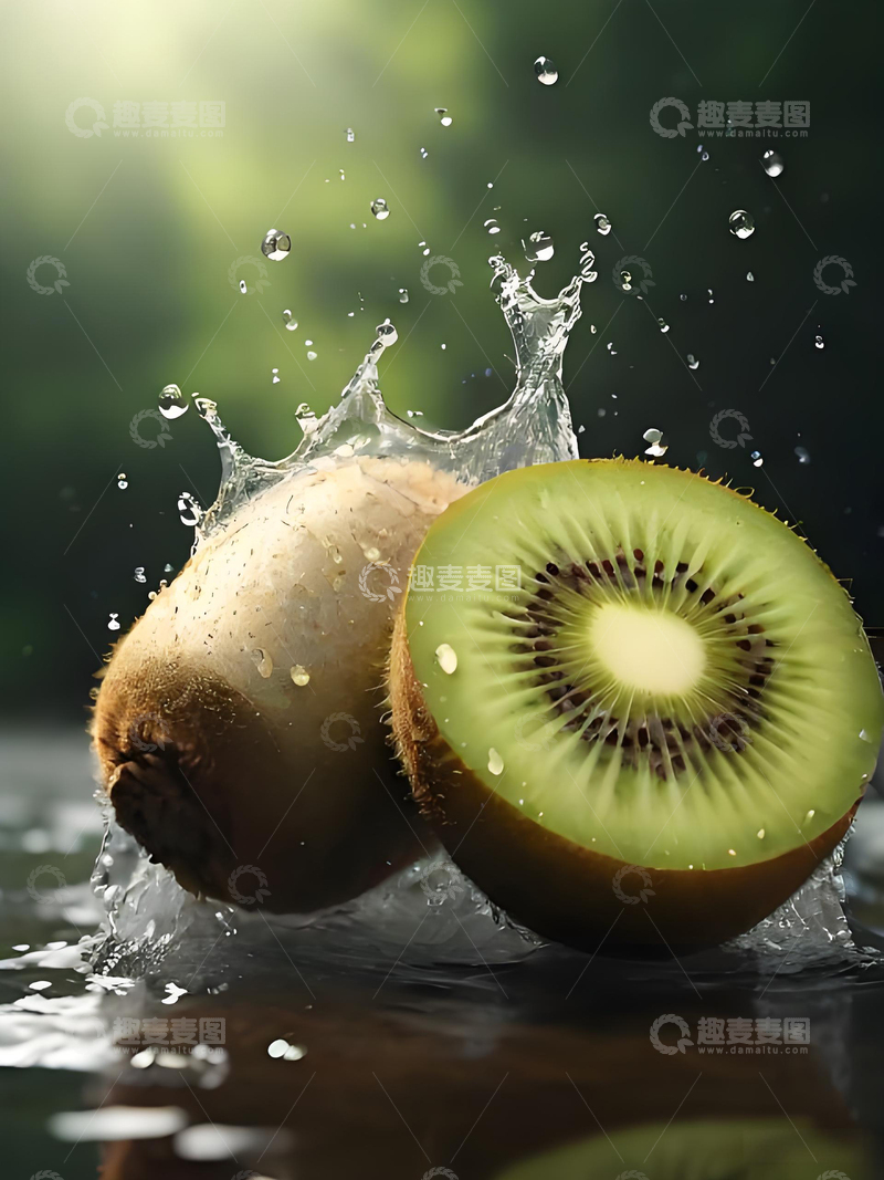 高清大图下载【趣麦麦图】美味水果绿色黄心猕猴桃奇异果摄影图1