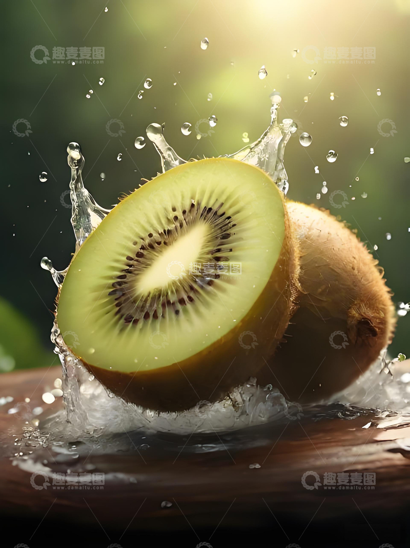 高清大图下载【趣麦麦图】美味水果绿色黄心猕猴桃奇异果摄影图7