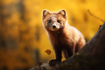 森林里的一只黄貂