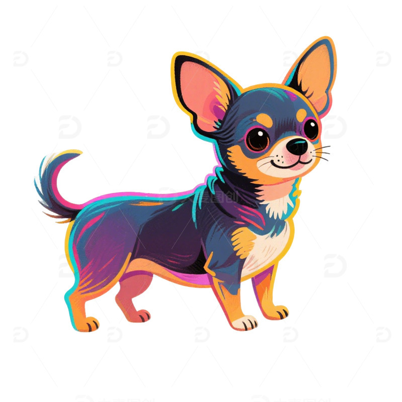 黑色小狗动物免扣素材