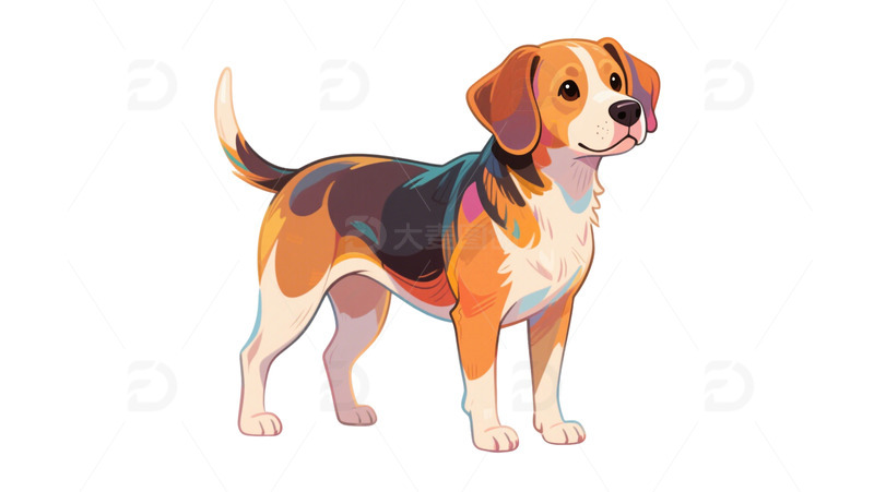 橙色小狗动物免扣素材