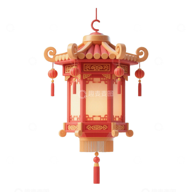 高清大图下载【趣麦麦图】3D立体宫灯灯笼装饰3