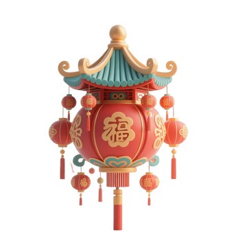 3D立体宫灯灯笼装饰