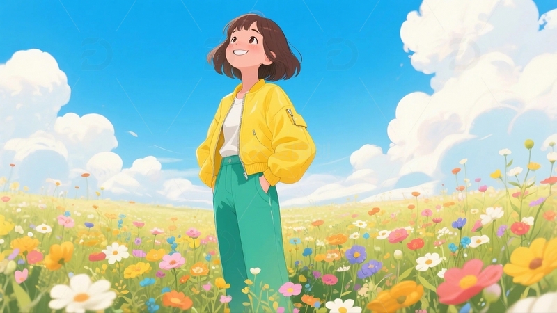 春游踏青开心的女孩19