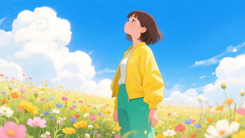 春游踏青开心的女孩18