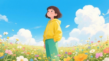 春游踏青开心的女孩16