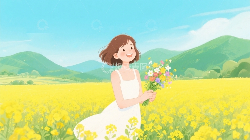 高清大图下载【趣麦麦图】春游踏青开心的女孩5