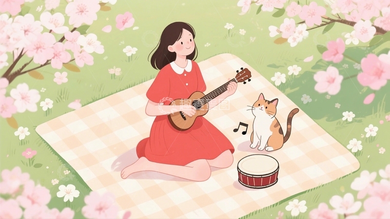 高清大图下载【趣麦麦图】春游踏青开心的女孩1