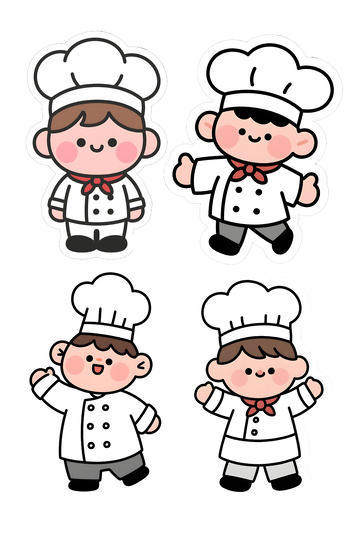 可爱的卡通小厨师