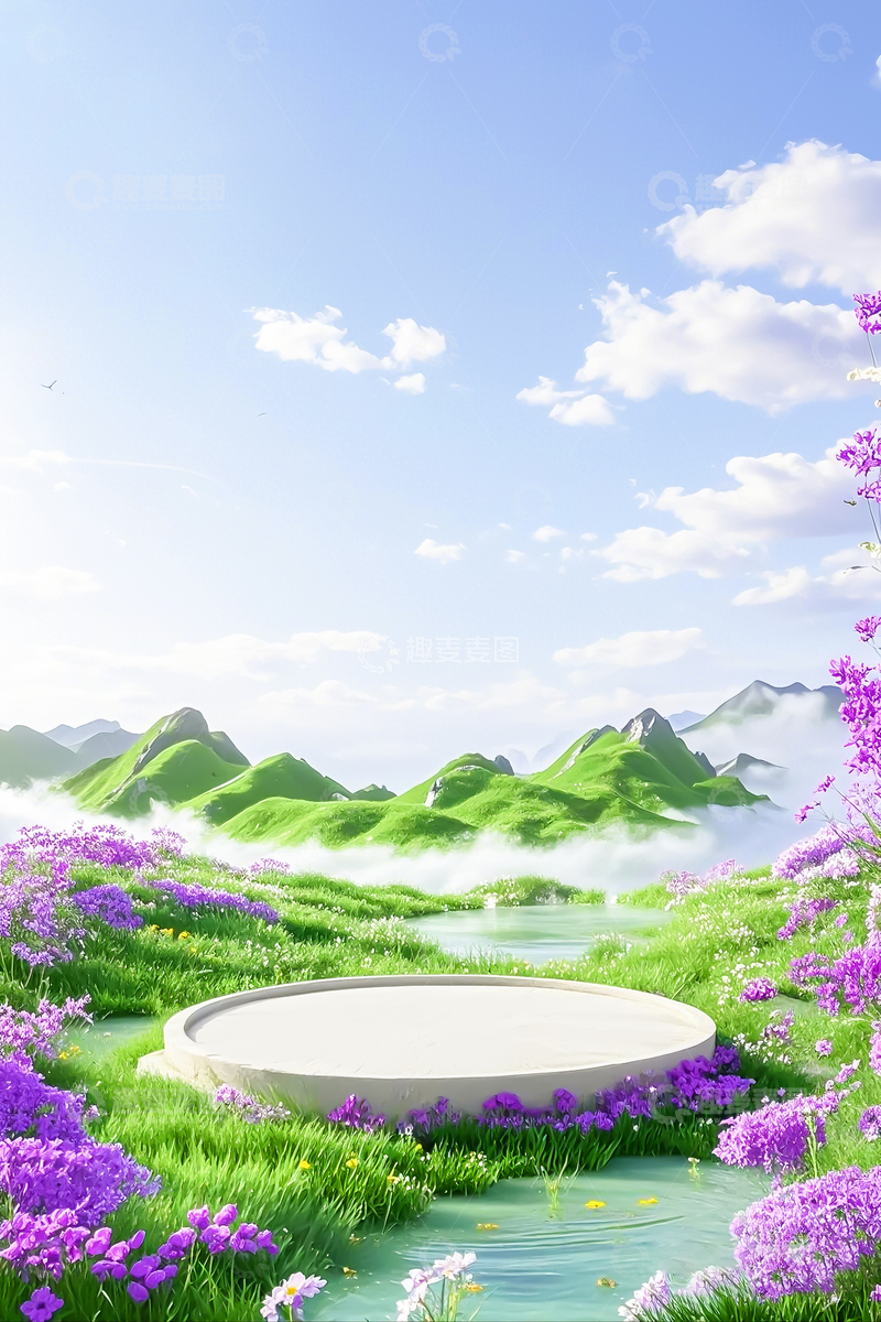 高清大图下载【趣麦麦图】清新电商产品活动场景