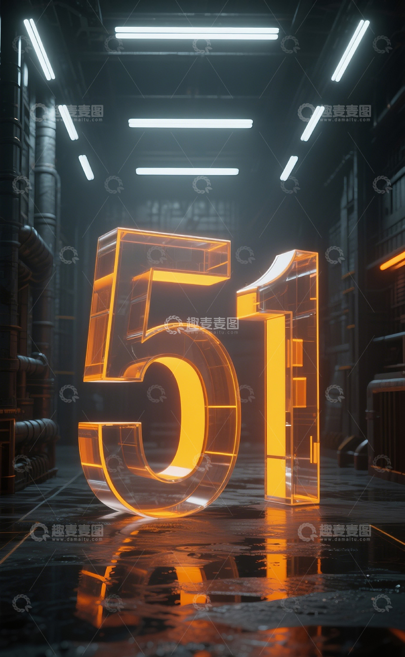 高清大图下载【趣麦麦图】发光数字514