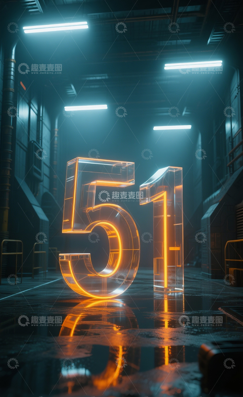 高清大图下载【趣麦麦图】发光数字513