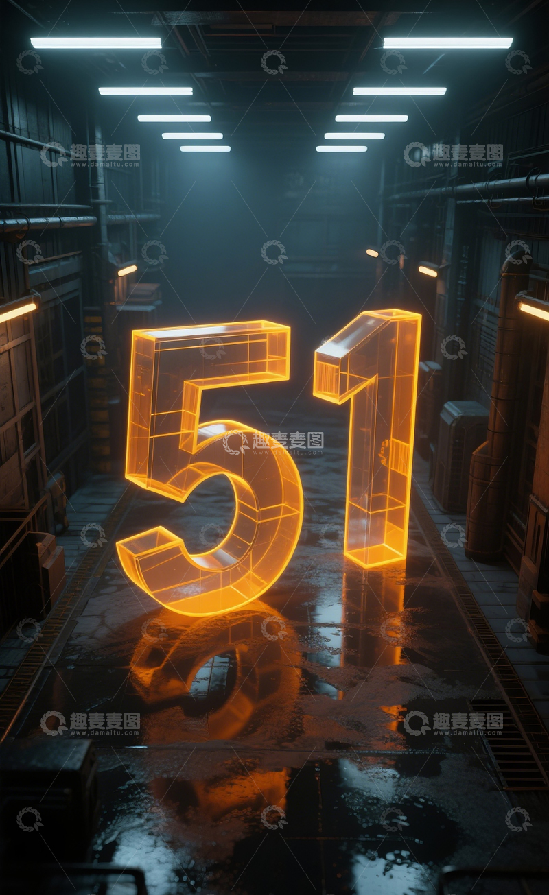 高清大图下载【趣麦麦图】发光数字515