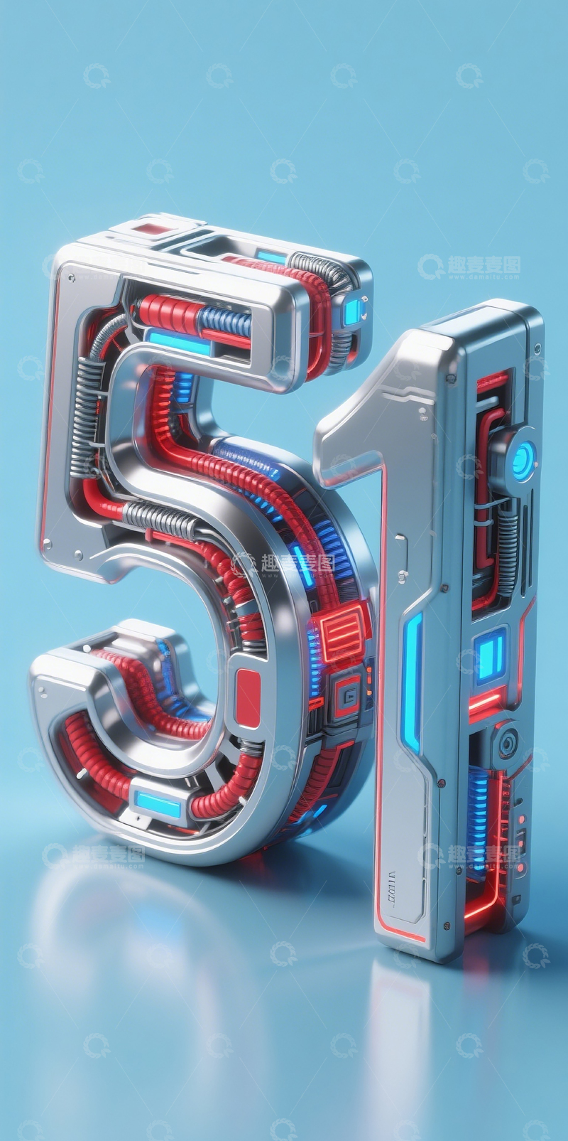 高清大图下载【趣麦麦图】赛博机械数字518