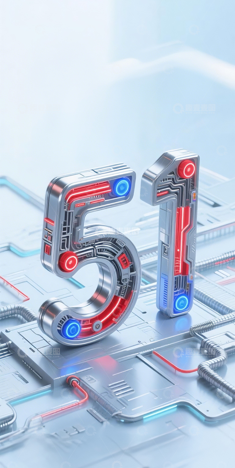 高清大图下载【趣麦麦图】赛博机械数字5118