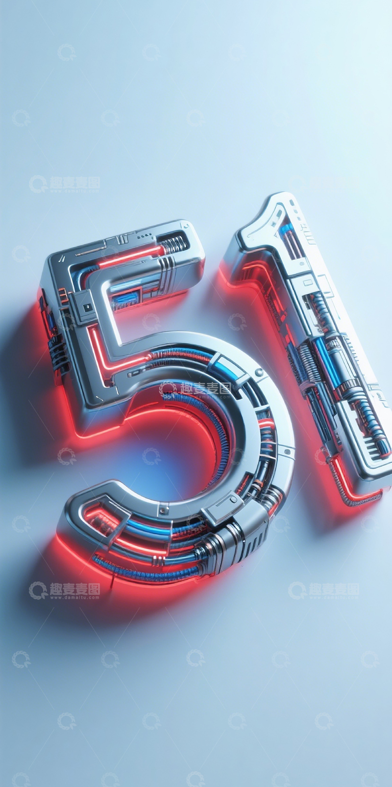 高清大图下载【趣麦麦图】赛博机械数字5117