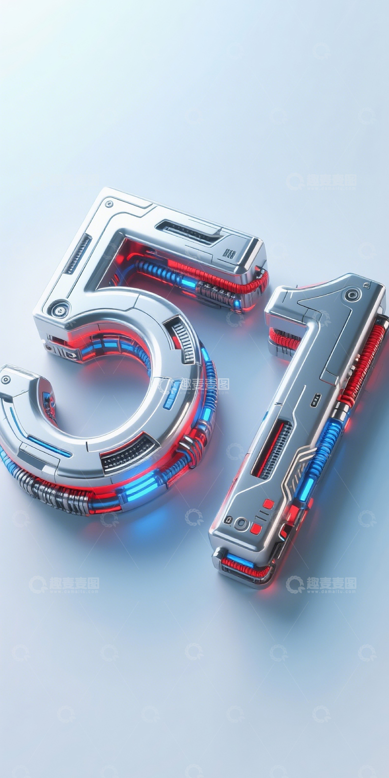 高清大图下载【趣麦麦图】赛博机械数字5115