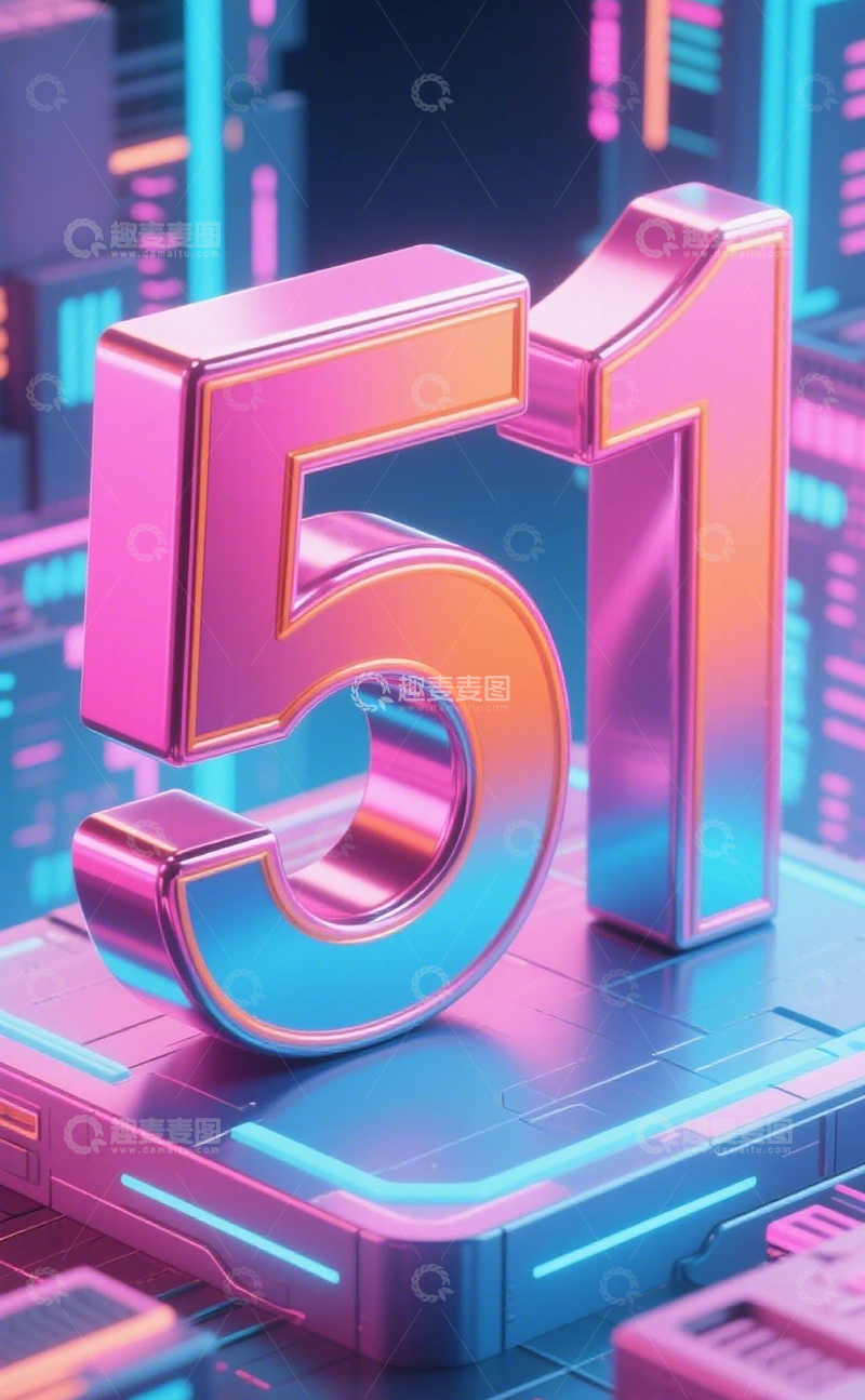 高清大图下载【趣麦麦图】赛博数字51 15