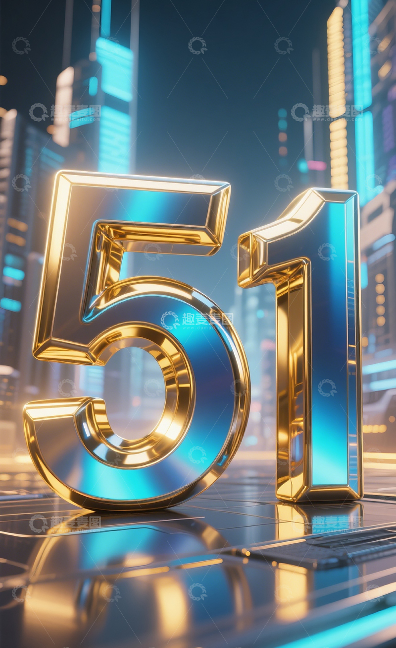 高清大图下载【趣麦麦图】赛博数字51 