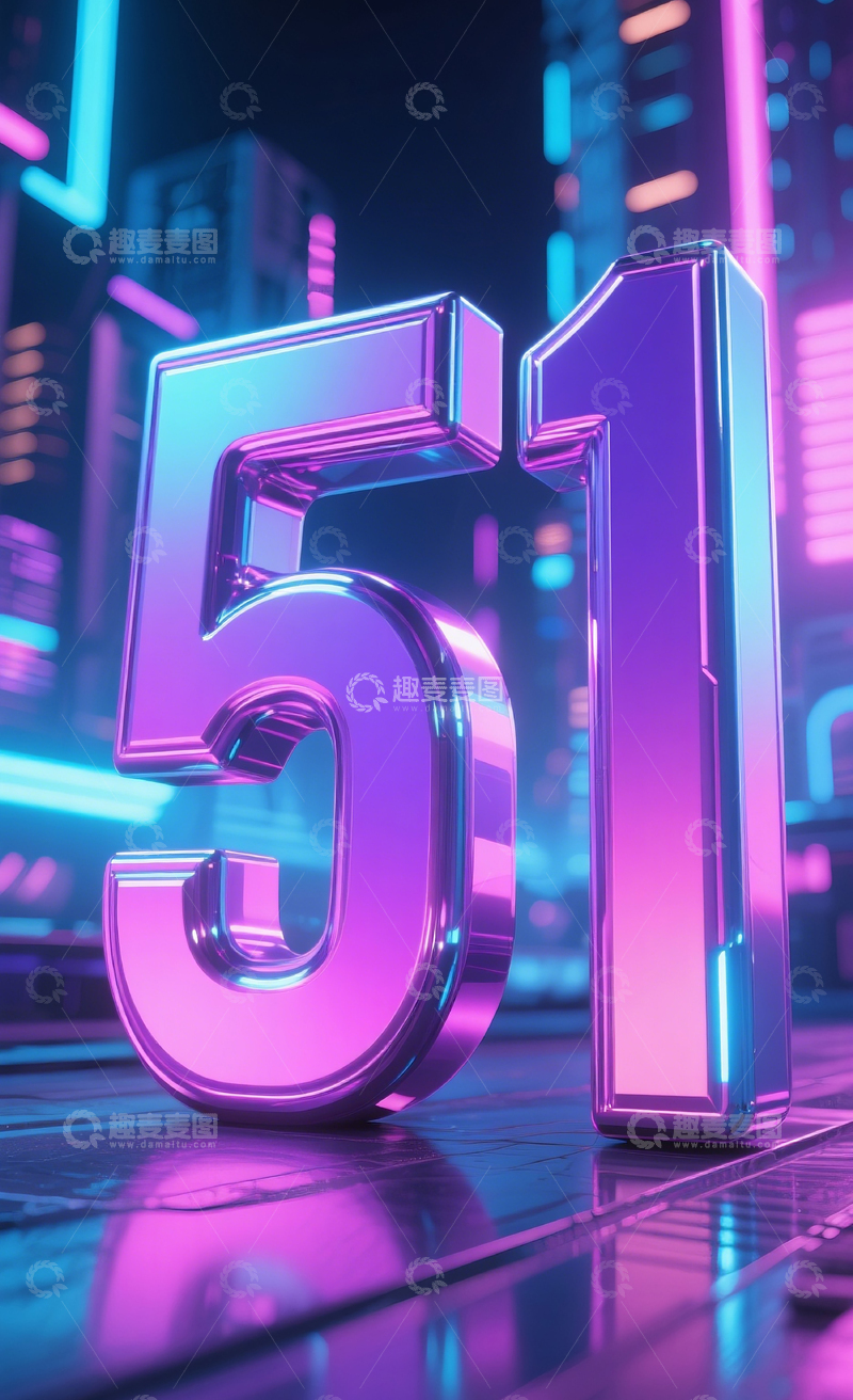高清大图下载【趣麦麦图】赛博数字51 11