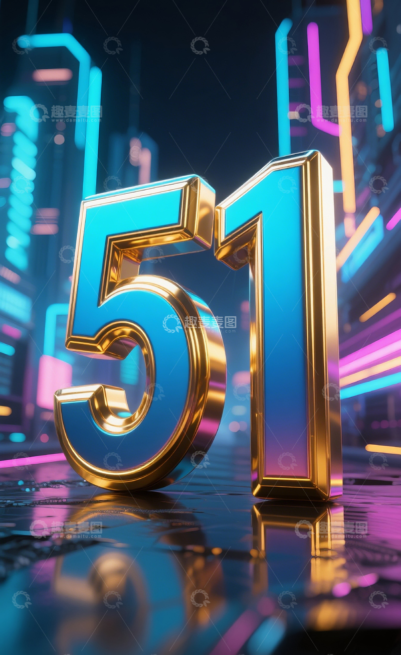 高清大图下载【趣麦麦图】赛博数字51 13