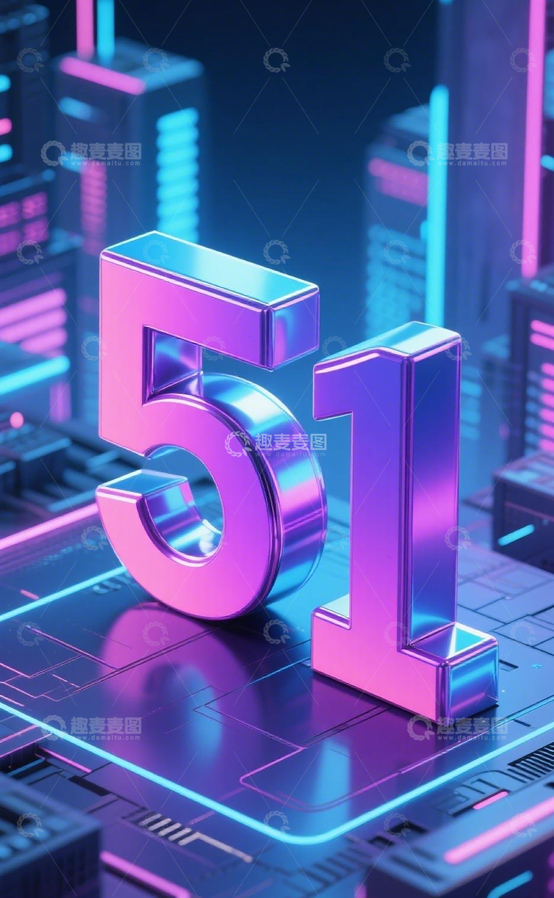 高清大图下载【趣麦麦图】赛博数字51 9