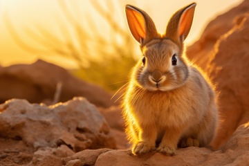 沙地里的一只兔子