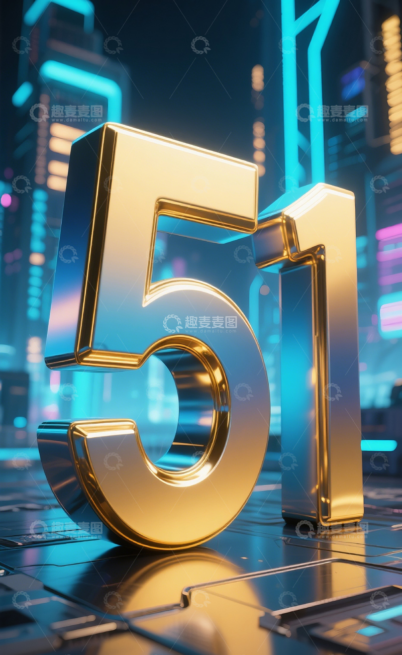 高清大图下载【趣麦麦图】赛博数字51 1