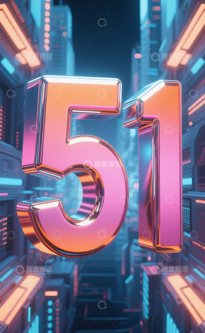 高清大图下载【趣麦麦图】赛博数字51 7