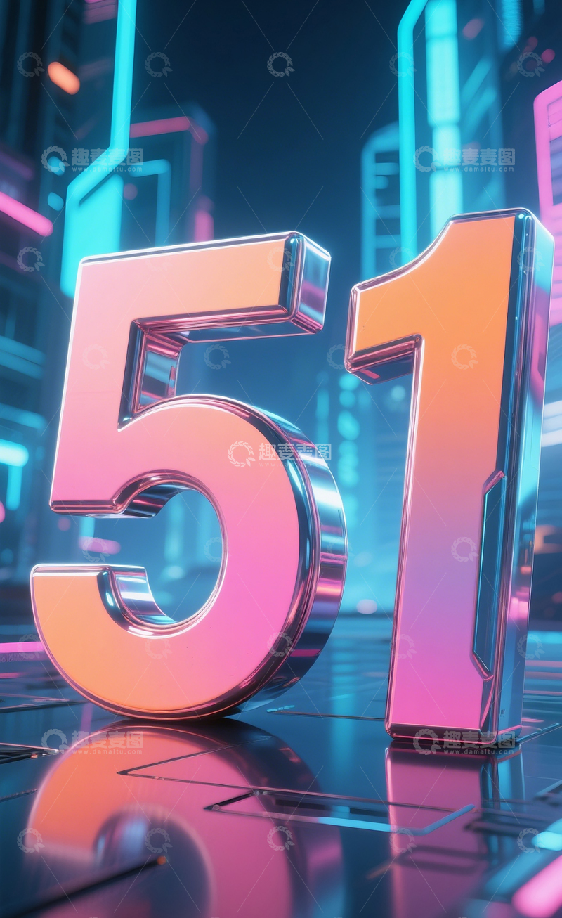 高清大图下载【趣麦麦图】赛博数字51 8