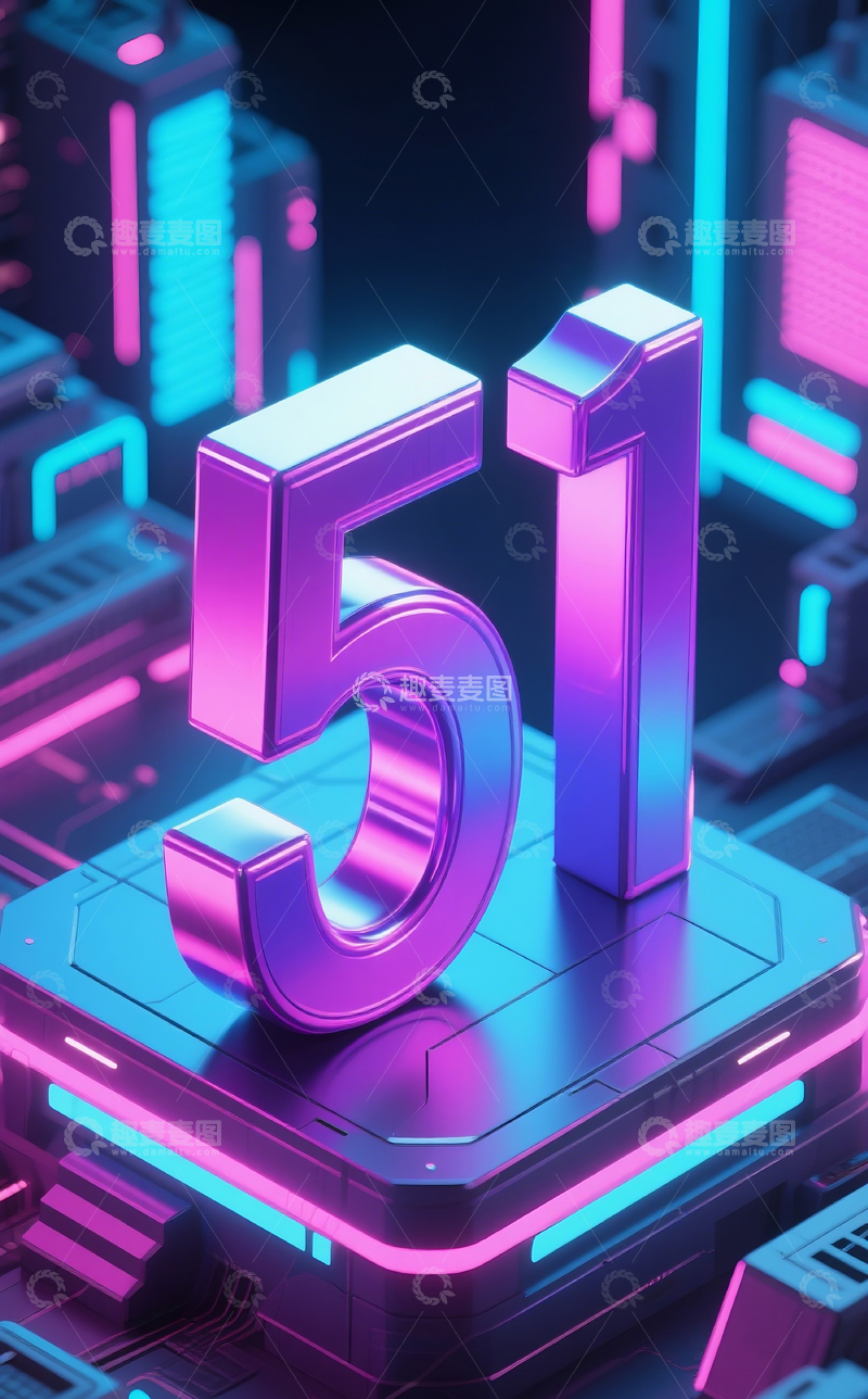 高清大图下载【趣麦麦图】赛博数字51 2