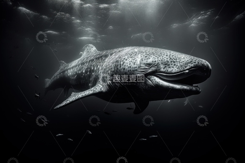 高清大图下载【趣麦麦图】海洋里的一头鲸鱼