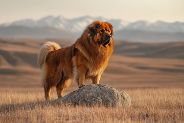 站在草原上的一只藏獒