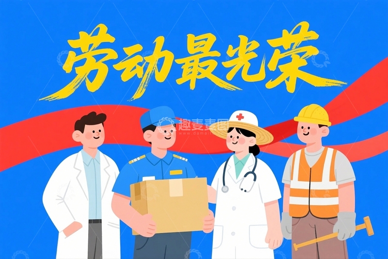 高清大图下载【趣麦麦图】五一劳动节职业人物1