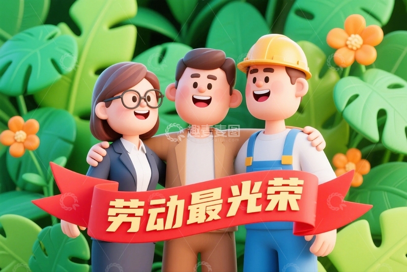 高清大图下载【趣麦麦图】五一劳动节人物插画